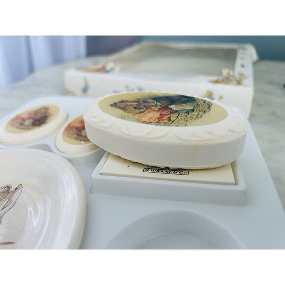 1992 Beatrix Potter Story Book Soap Dish Gift Set Collectible Peter Rabbit - Picture 10 of 12